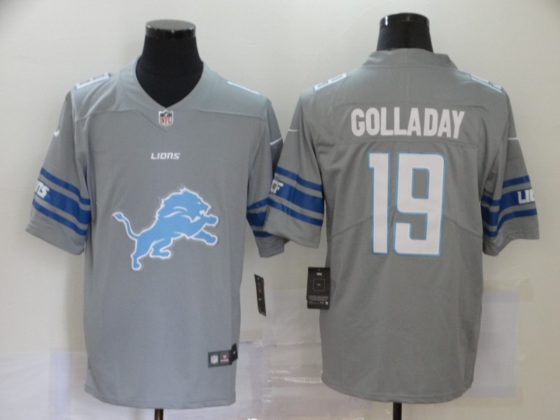 Men Detroit Lions #19 Golladay Grey logo Nike Vapor Untouchable Limited Player NFL Jerseys